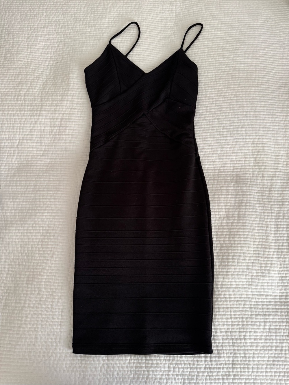 Black Spaghetti-Strap Bodycon Dress